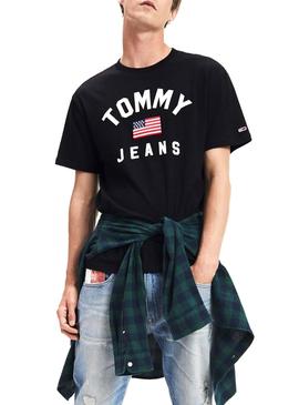 Camiseta Tommy Jeans USA Negro Hombre