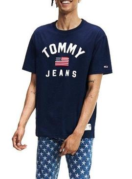 Camiseta Tommy Jeans USA Azul Hombre