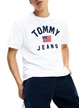 Camiseta Tommy Jeans USA Blanco Hombre