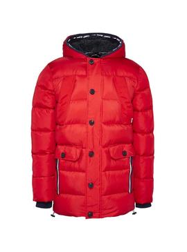 Abrigo Tommy Jeans Mixed Fabric Rojo para Hombre