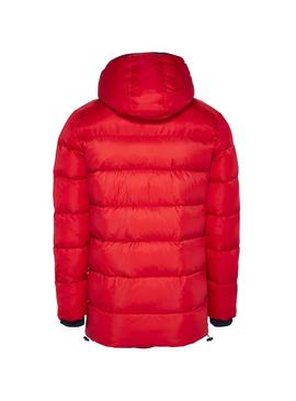 Abrigo Tommy Jeans Mixed Fabric Rojo para Hombre