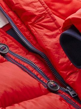 Abrigo Tommy Jeans Mixed Fabric Rojo para Hombre