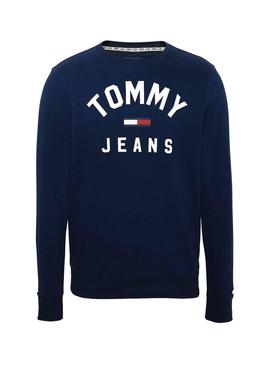 Sudadera Tommy Jeans Essential Flag Azul Hombre