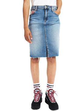 Falda Tommy Jeans Denim Long Para Mujer