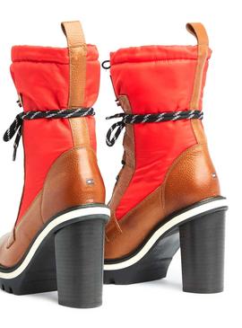 Bota Tommy Hilfiger Fun Nylon Rojo Mujer