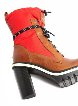 Bota Tommy Hilfiger Fun Nylon Rojo Mujer