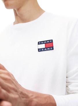 Camiseta Tommy Jeans Long Basic Blanco Hombre