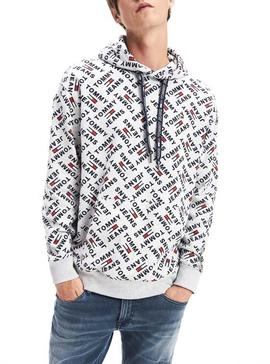 Sudadera Tommy Jeans Multi Logo Gris Hombre