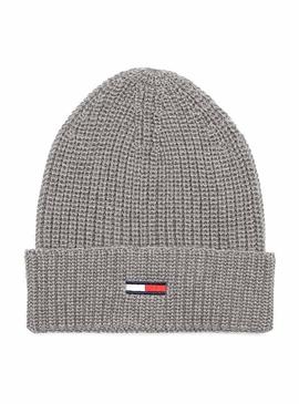 Gorro Tommy Jeans Basic Flag Gris Hombre
