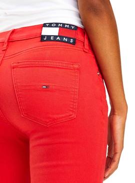 Pantalon Vaquero Tommy Jeans Nora Rojo Mujer