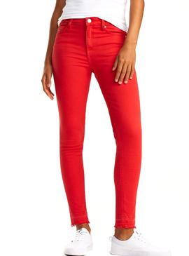 Pantalon Vaquero Tommy Jeans Nora Rojo Mujer