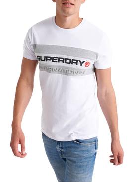 Camiseta Superdry Trophy Blanco Hombre 