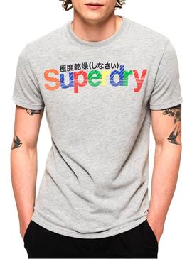 Camiseta Superdry Retro Sport Gris Hombre