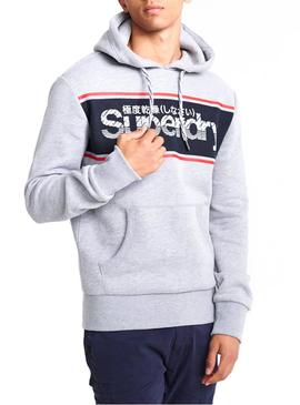 Sudadera Superdry Retro Sport Gris Hombre