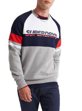 Sudadera Superdry Racer Print Gris Hombre