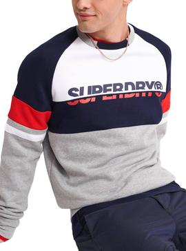 Sudadera Superdry Racer Print Gris Hombre