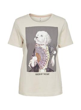 Camiseta Only Ria Beige Mujer