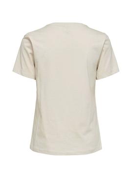Camiseta Only Ria Beige Mujer