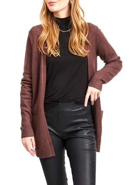 Cardigan Vila Viril Marron Mujer