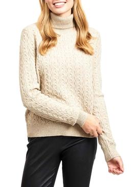 Jersey Vila Viril Roll Beige Mujer