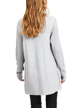 Cardigan Vila Viril Rib Gris Mujer