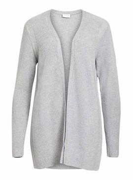 Cardigan Vila Viril Rib Gris Mujer