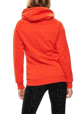 Sudadera Only Melinda Naranja Mujer