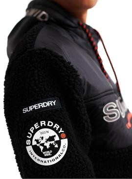 Sudadera Superdry Sherpa Worldwide Negro Hombre 