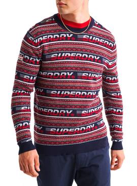 Jersey Superdry Downhill Jaquard Marino Hombre