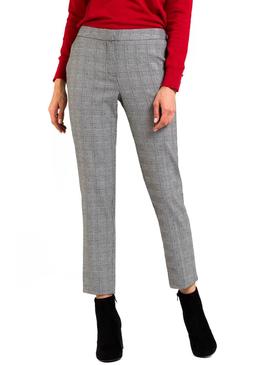 Pantalon Naf Naf Cuadros y Puntos Mujer