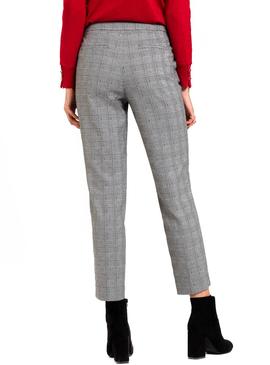 Pantalon Naf Naf Cuadros y Puntos Mujer