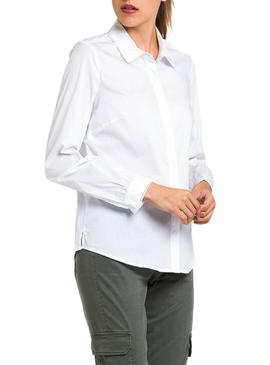 Camisa Naf Naf Blanco Puntilla Para Mujer