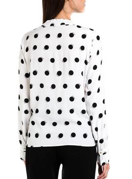 Blusa Naf Naf Lunares Blanco Para Mujer