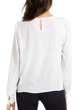 Blusa Naf Naf Plumeti Blanco Para Mujer