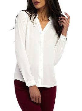 Camisa Naf Naf Puntilla blanco Para Mujer