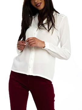 Camisa Naf Naf Puntilla blanco Para Mujer