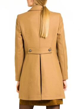 Abrigo Naf Naf Cruzado Camel Para Mujer