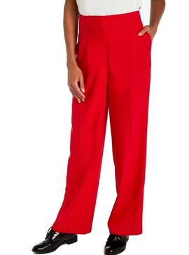 Pantalon Naf Naf Pinzas Rojo Para Mujer