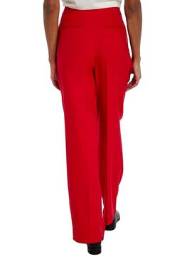 Pantalon Naf Naf Pinzas Rojo Para Mujer