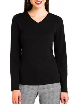 Camiseta Naf Naf Manga Larga Negro Para Mujer