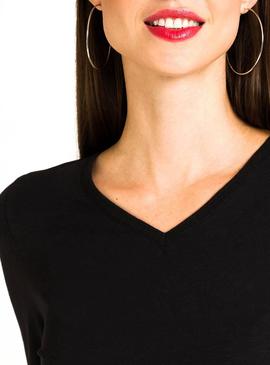 Camiseta Naf Naf Manga Larga Negro Para Mujer