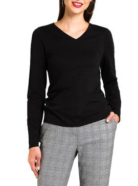 Camiseta Naf Naf Manga Larga Negro Para Mujer