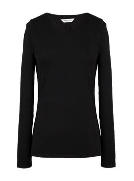 Camiseta Naf Naf Manga Larga Negro Para Mujer