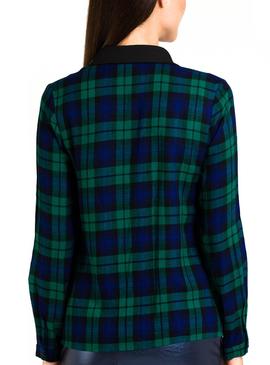 Camisa Naf Naf Cuadros Pedrería Para Mujer