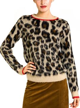 Jersey Naf Naf Leopardo Para Mujer