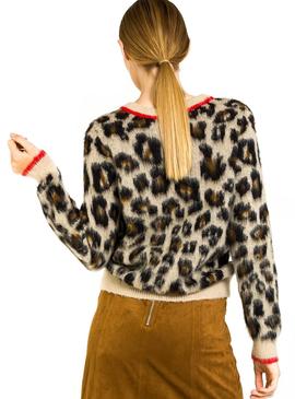 Jersey Naf Naf Leopardo Para Mujer