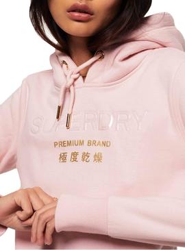 Sudadera Superdry Premium Brand Rosa Mujer