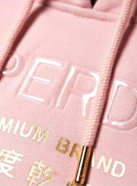 Sudadera Superdry Premium Brand Rosa Mujer