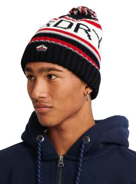 Gorro Superdry Logo Beanie Marino Hombre