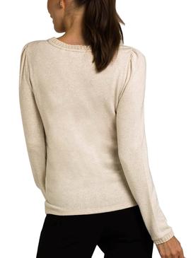 Jersey Naf Naf Plumeti Beige Para Mujer